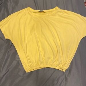 Olivia Rae Yellow Ribbed Cropped Shirt M